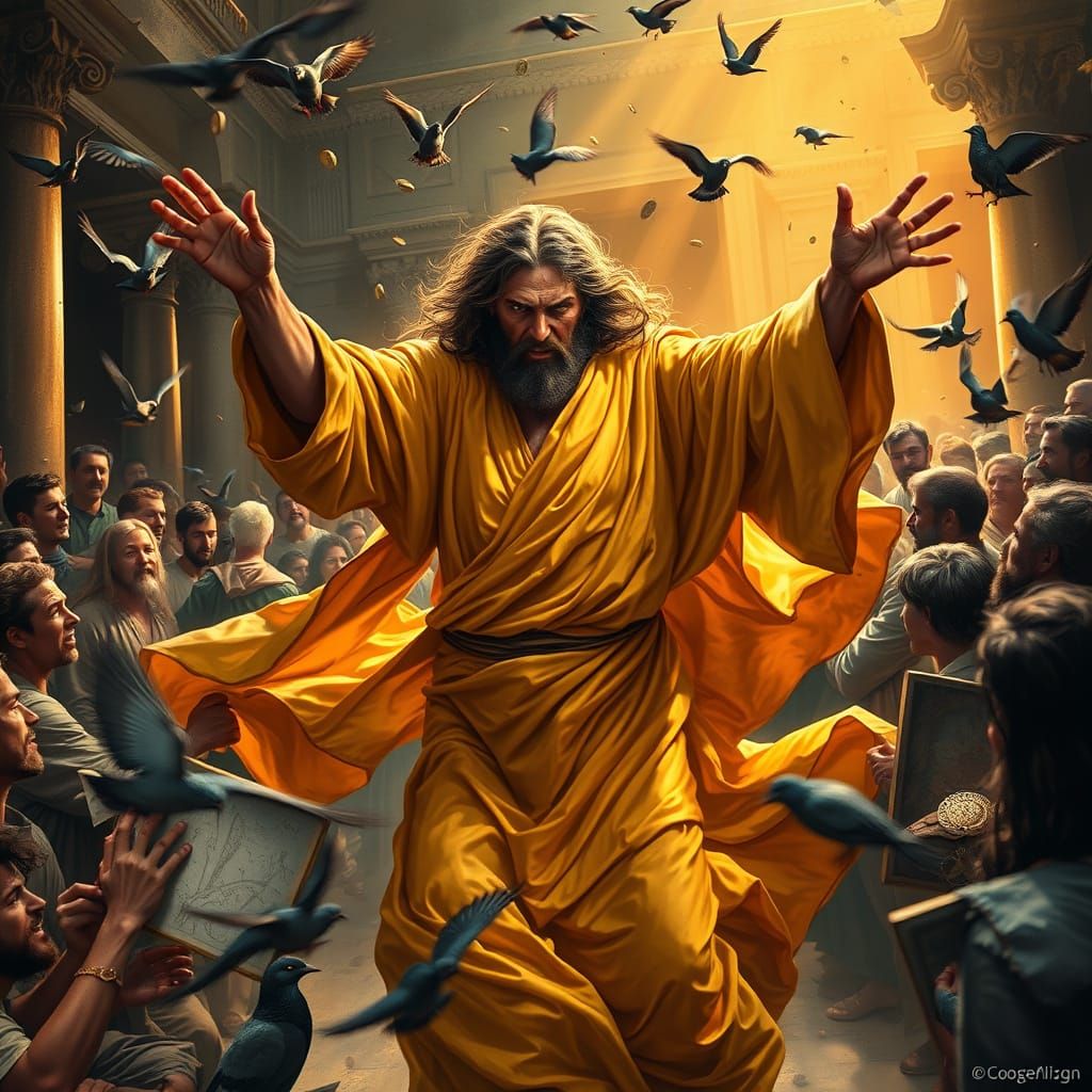 Jesus Cleansing the Temple  by @CorgiKid