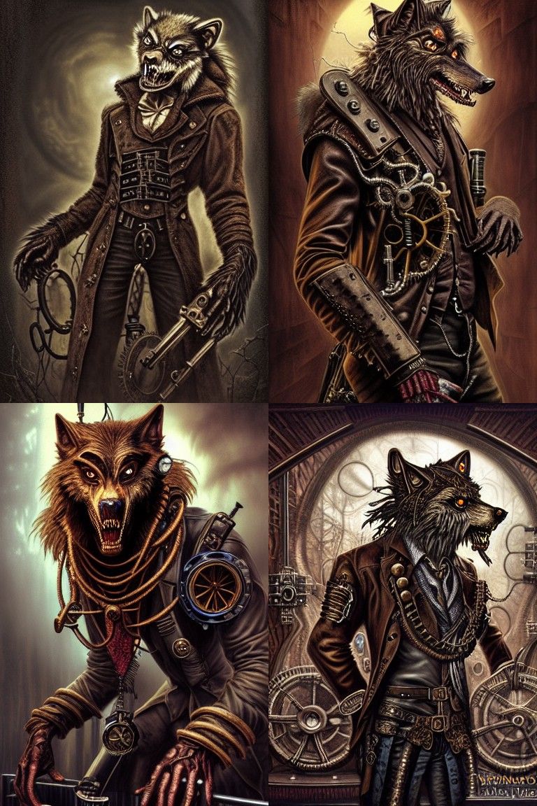Steampunk Werewolf - AI Generated Artwork - NightCafe Creator