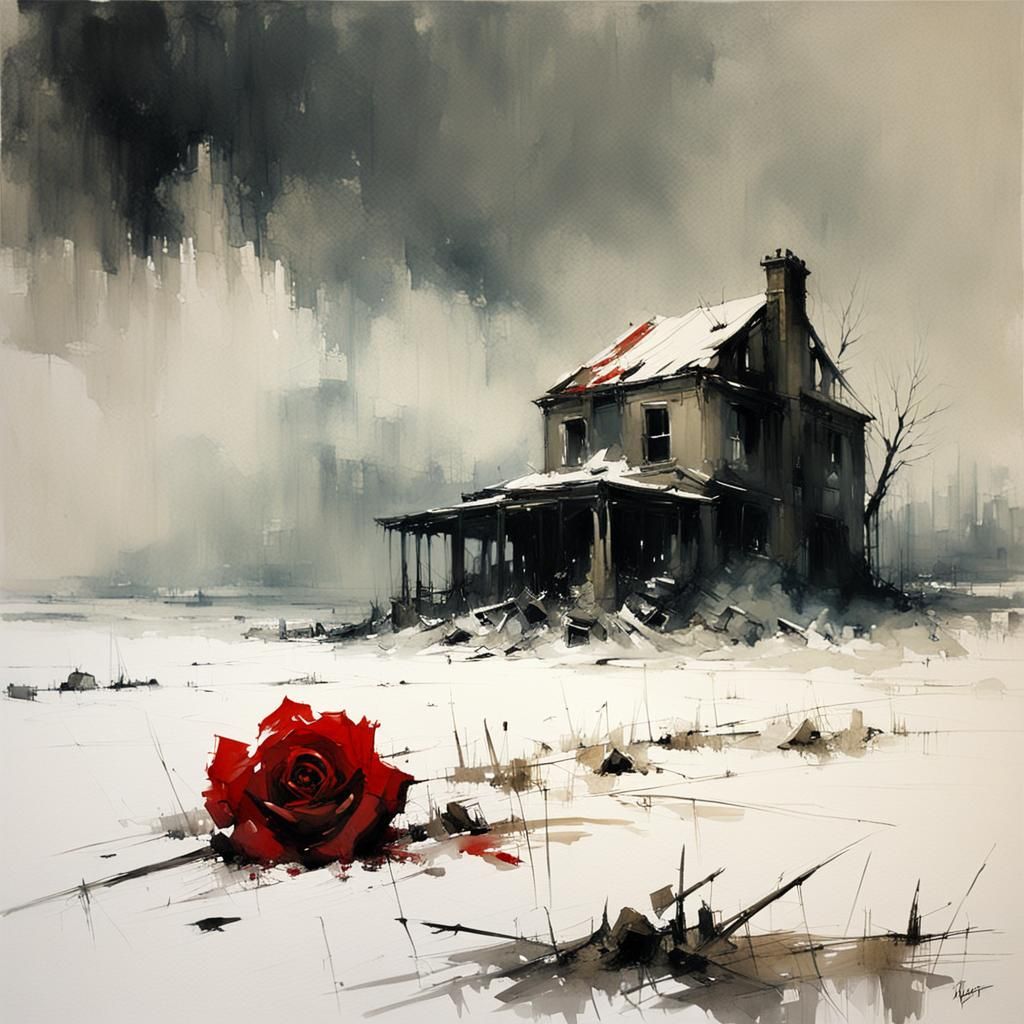  post-apocalyptic winter scene  by @Mapont