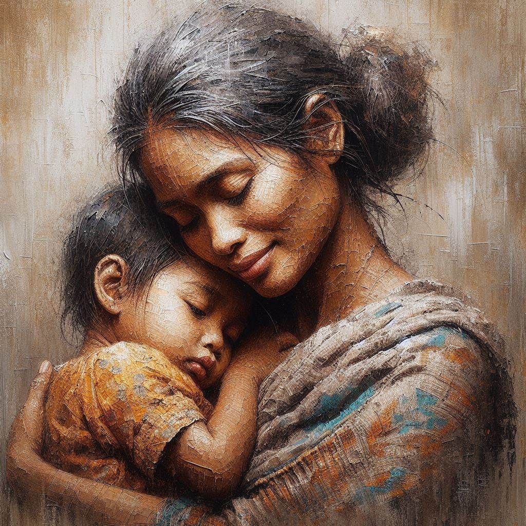 Serenity in a Filipina Mother's Arms