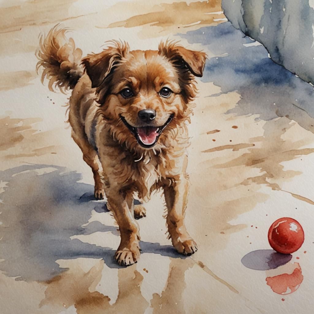 Just a scruffy dog, wanting to play!  by @Pixel