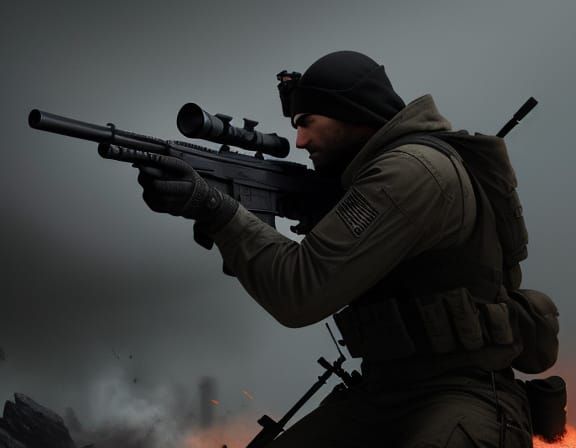 Sniper Rifle Fires Projectile with Intricate Detail