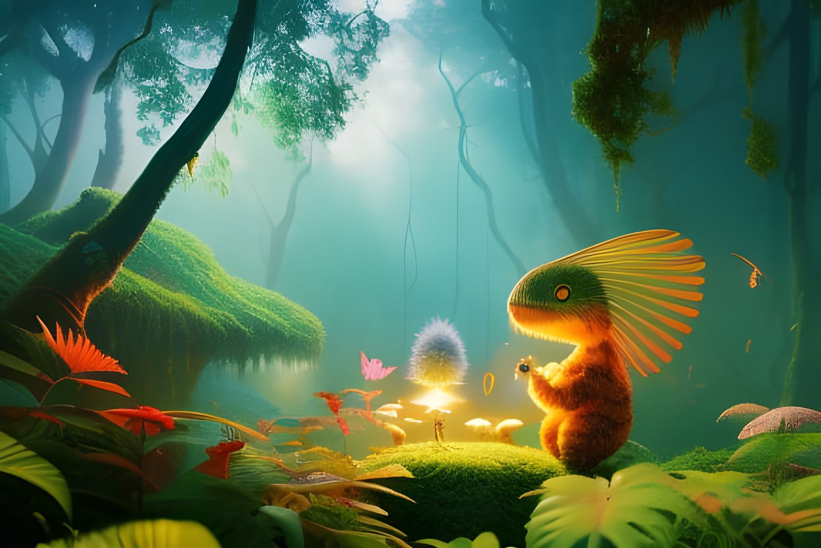 Half furry dinosaur aka "flower worshipper"   by @SONart