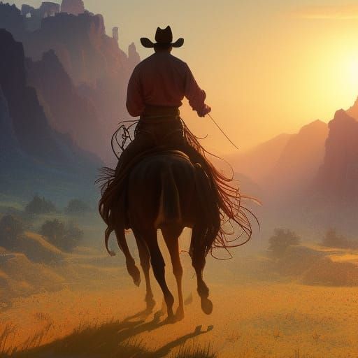 Riding into sunset