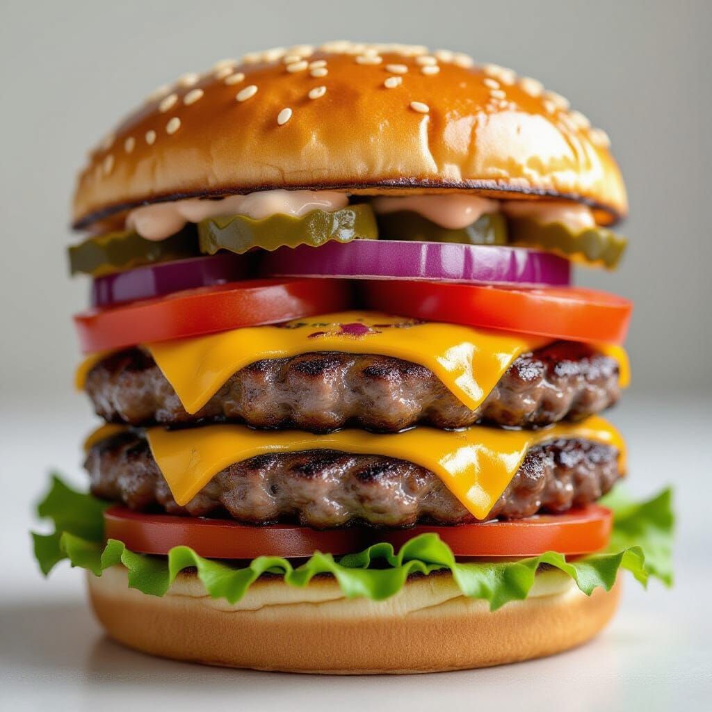 Jelly Hamburger Close-Up Portrait in Studio Lighting