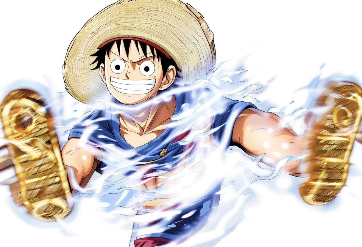 Monkey D. Luffy from One Piece in gear 5 attempt number 3: G...