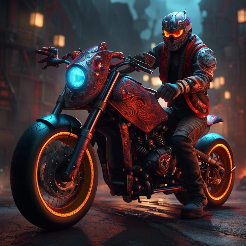 A motorcycle stuntman  by @undefined