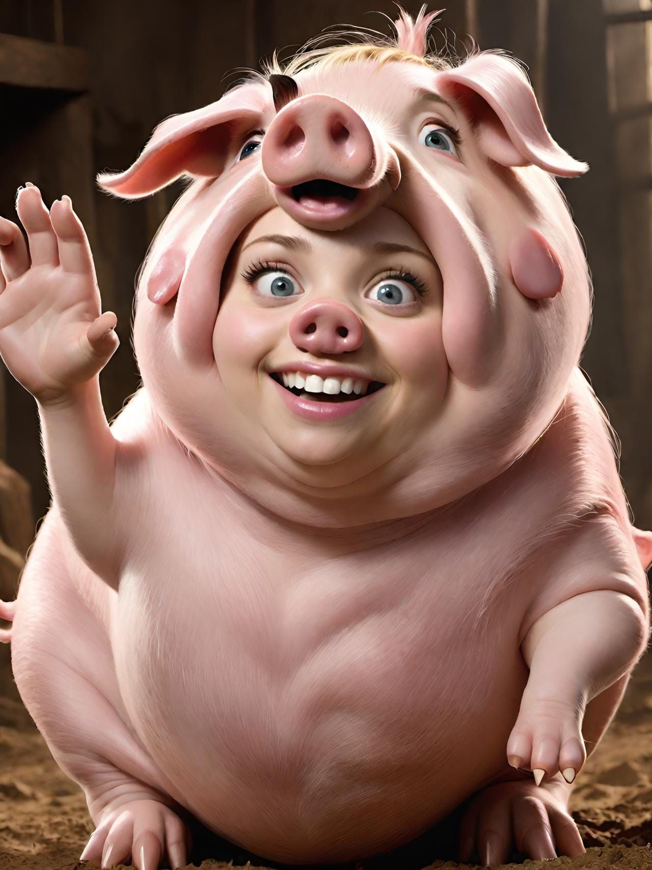 Friendly pig/human hybrid
