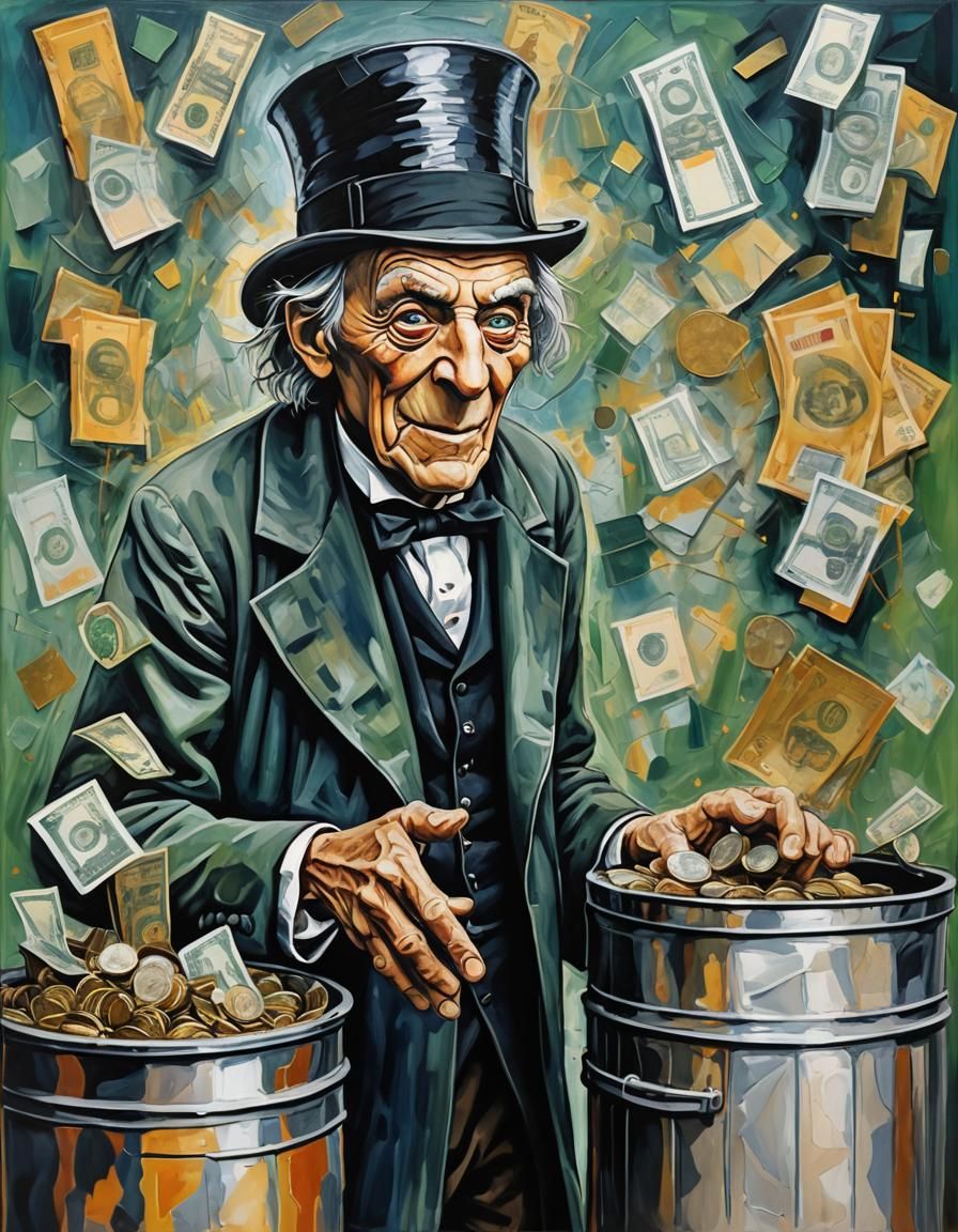 Portrait :: Ebenezer Scrooge :: Jubilant :: Eclectic :: Neo-figurative ...