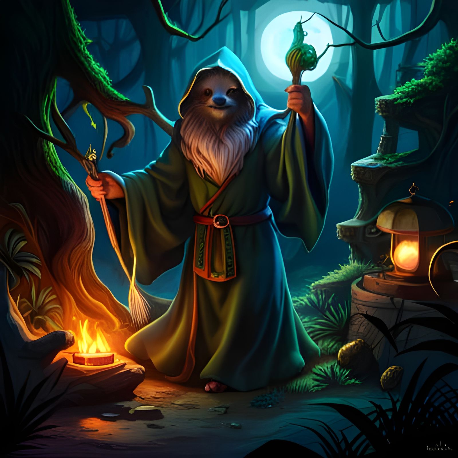 The sloth elder prepairs for his rituals