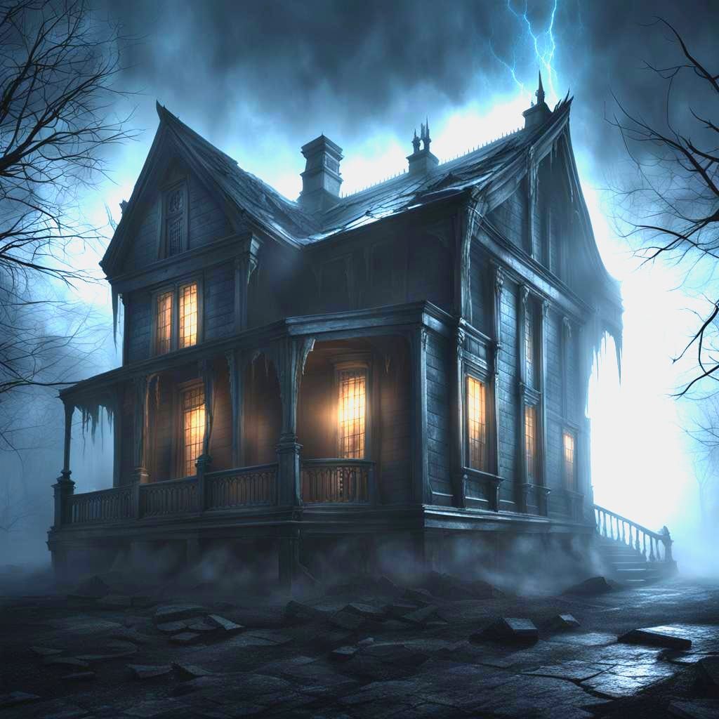 Our house, in the middle of the street