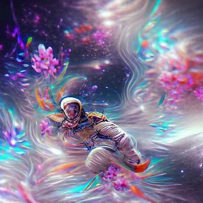 Astronaut floating in space