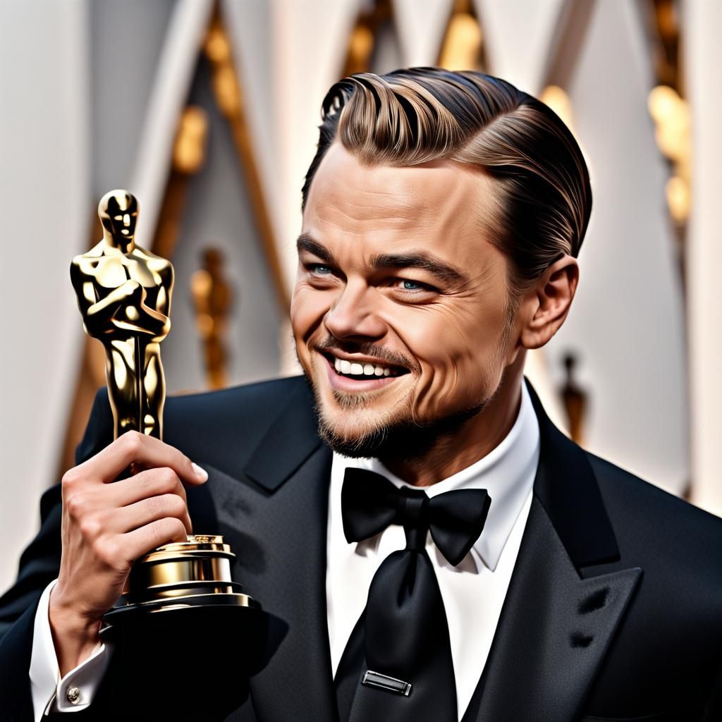 leonardo dicaprio with oscar