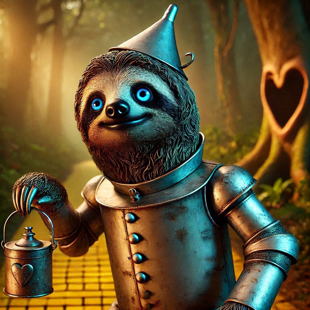 Jacksloth Haley as The Tin Sloth, from “The Wizard of Oz”