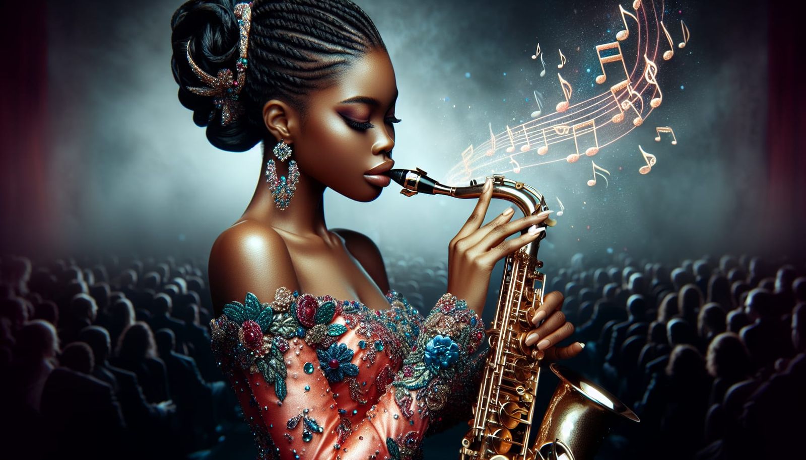 African-American woman performing