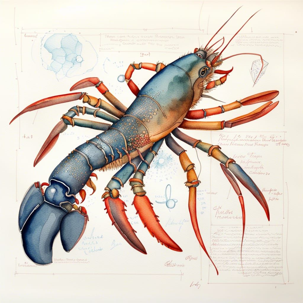 lobster scientific drawings AI Generated Artwork NightCafe Creator