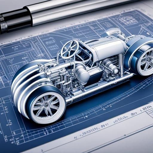 prototype blueprint of modern roadster  by @Vodafox