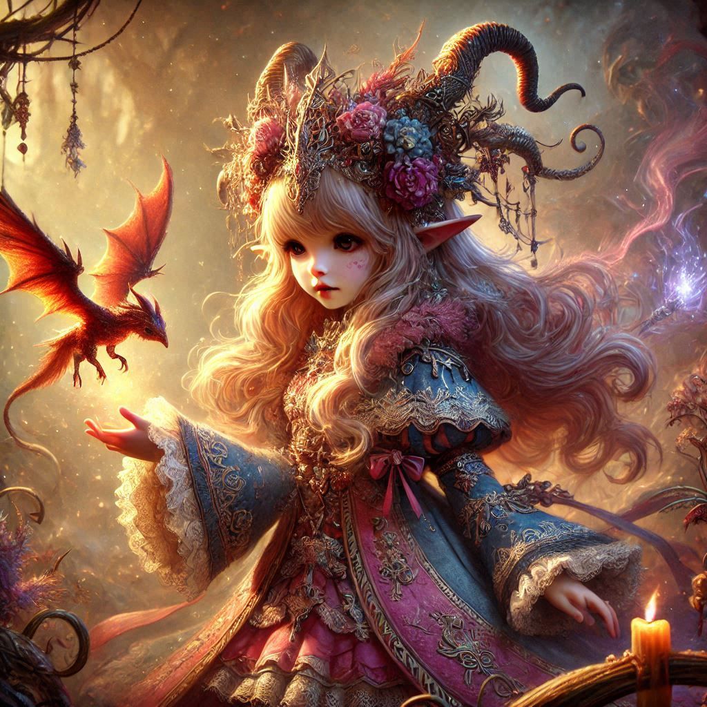 adorable fairy-tale fantasy creature portrait..