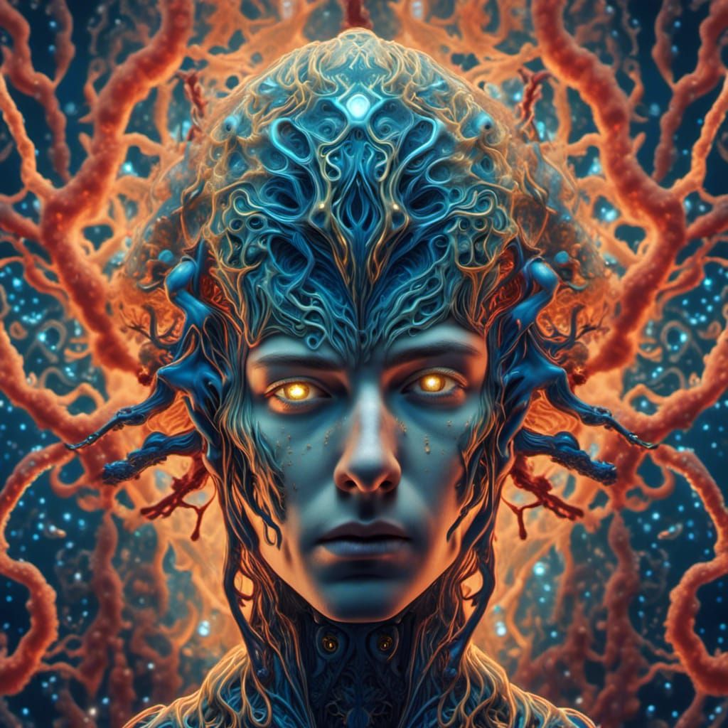 cinematic lighting, realistic detailed intricate, bacteria, midnight uranium glass, Handsome <lora:Intricate Alien:1.0> armor 20 year-old ma...