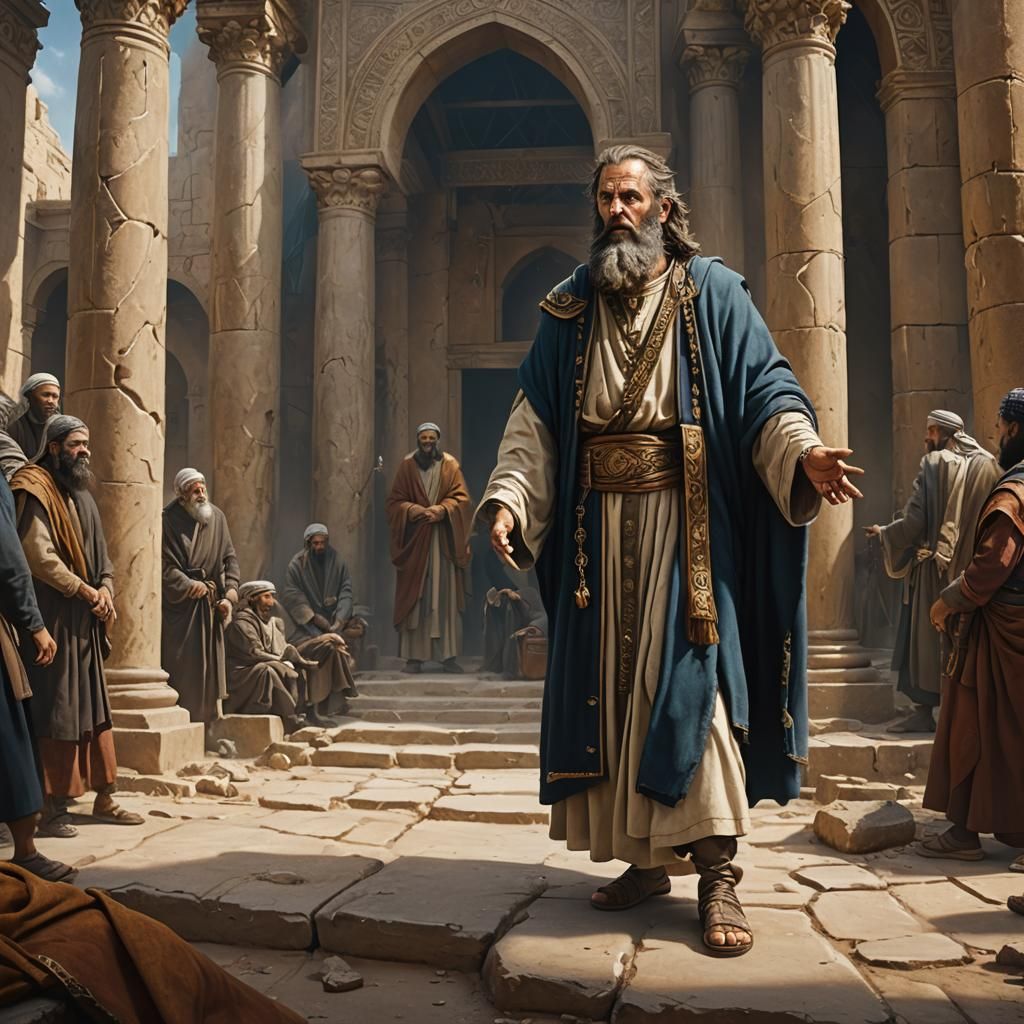 An illustration or painting of Saul (Paul) as a Pharisee, sh...