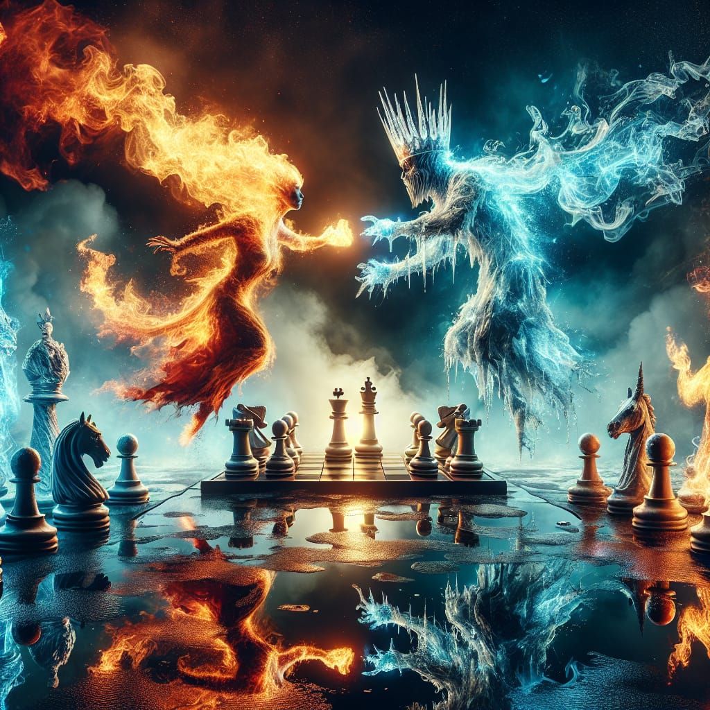 A GAME OF FIRE & ICE  by @new2ai