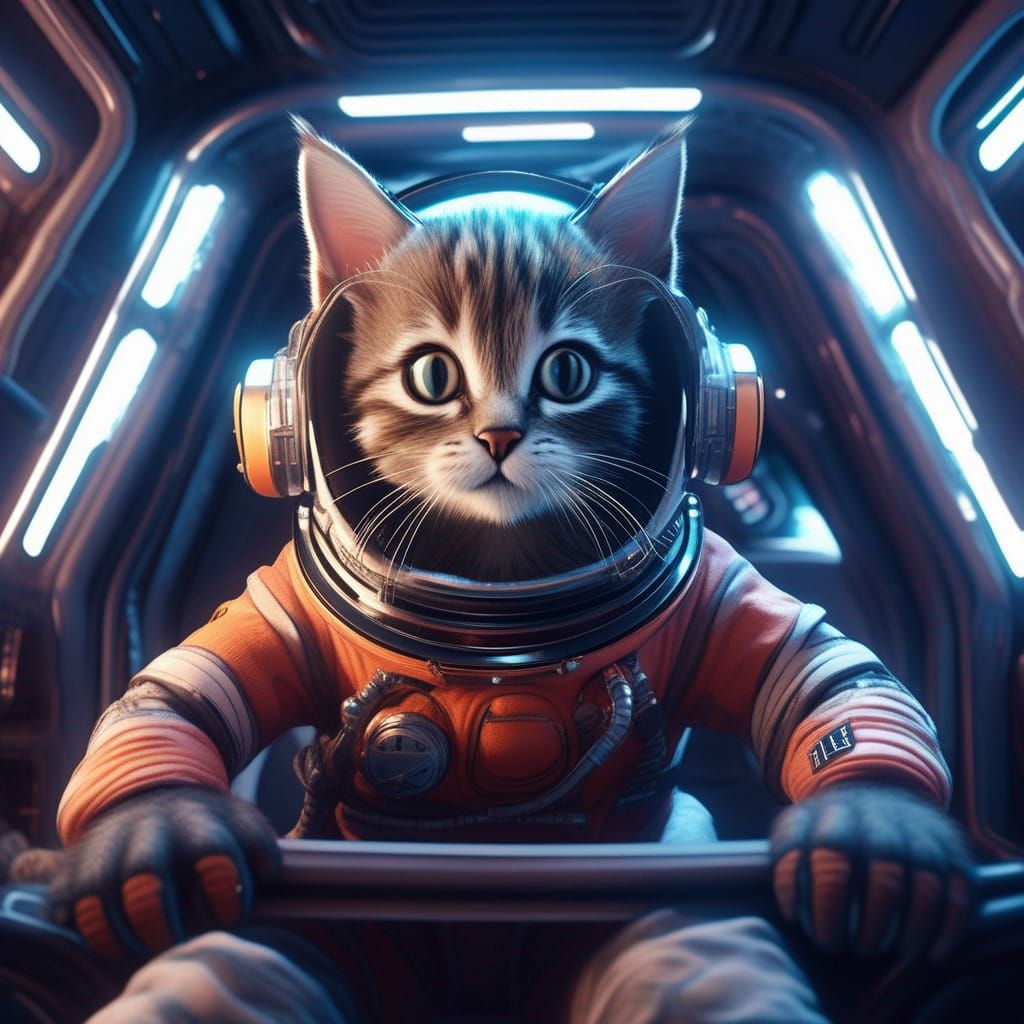 Cat Astronaut  by @SmartPufferFish