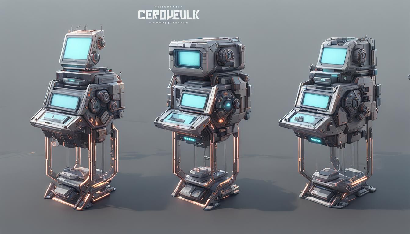computer console, concept art for video game asset cyberpunk...