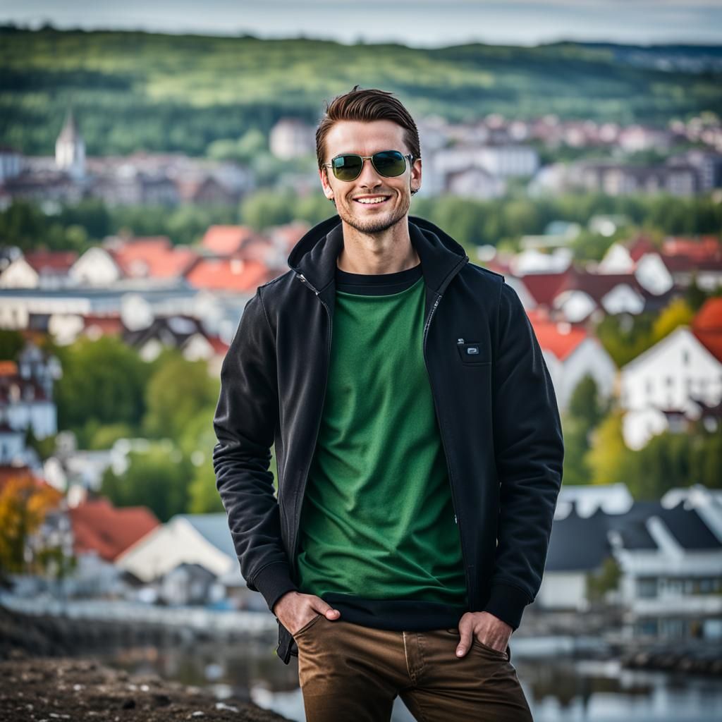 Saygin is 29 years old boy. He has green eyes, he has straig...