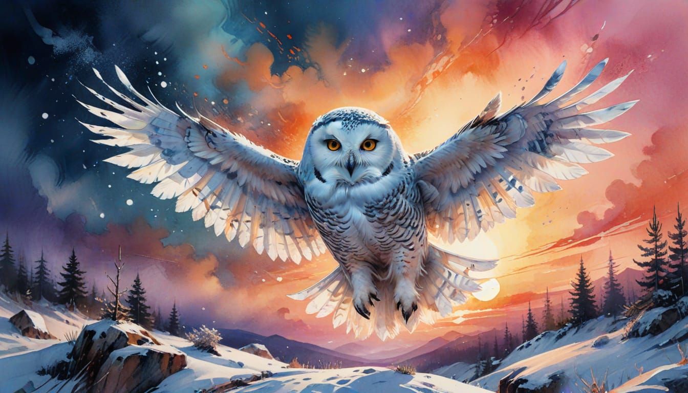 Snow owl   by @ImagoFlying