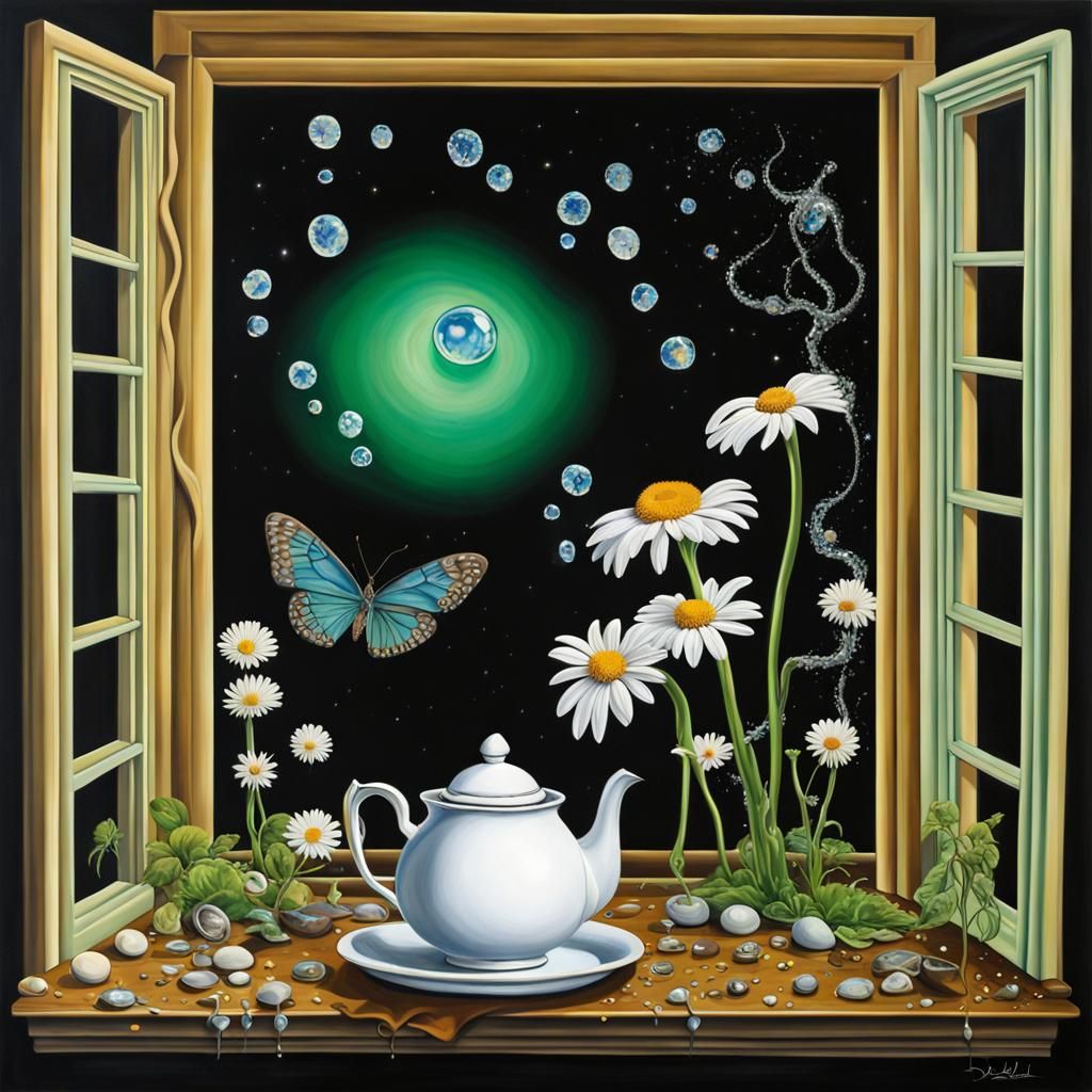 Surreal Teapots and Waterfalls in Dreamscape