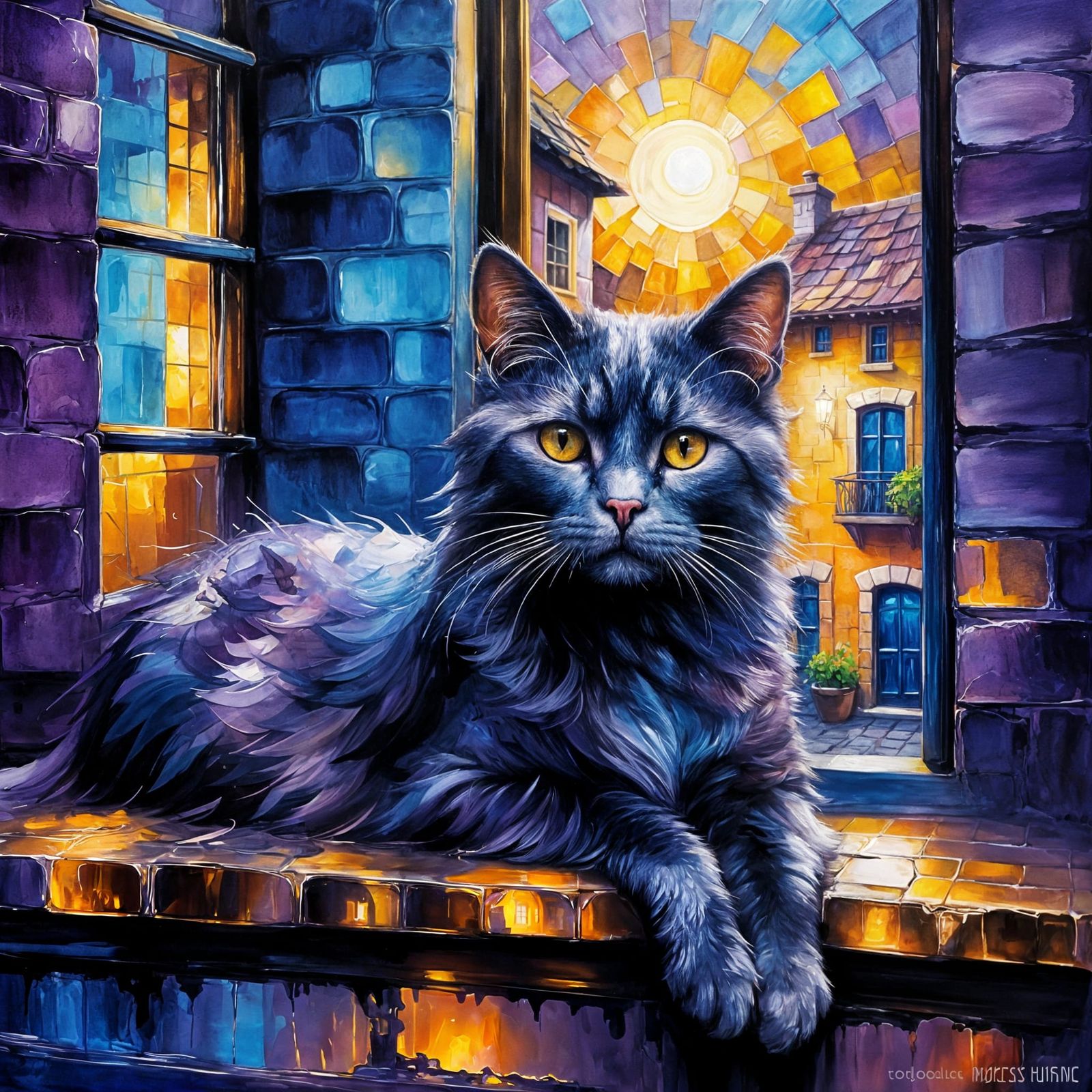 Cat on a Window Sill  by @MasterRed