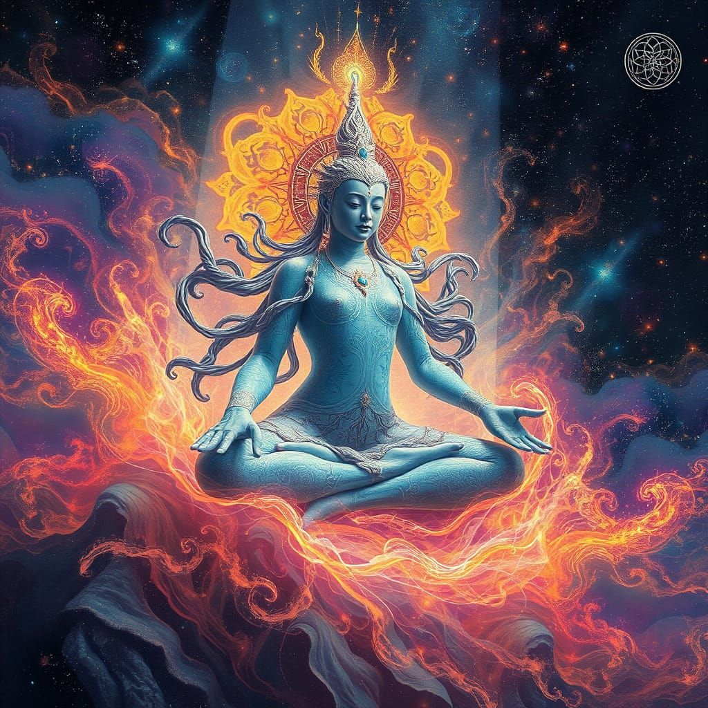 Mystical Being Emerges From Cosmic Emptiness