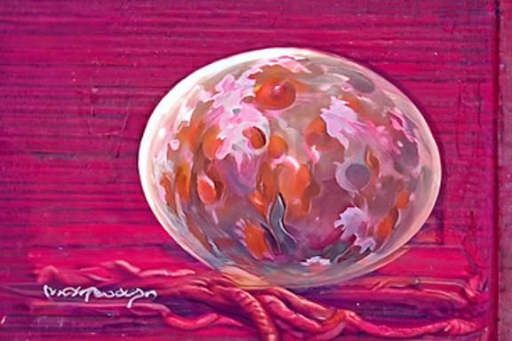 Pink moon gouache detailed painting oil painting by James Gu...