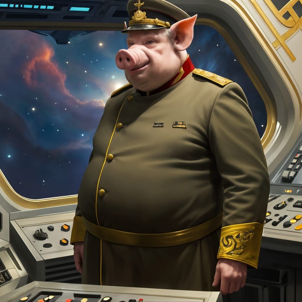 Captain Pork on the Bridge