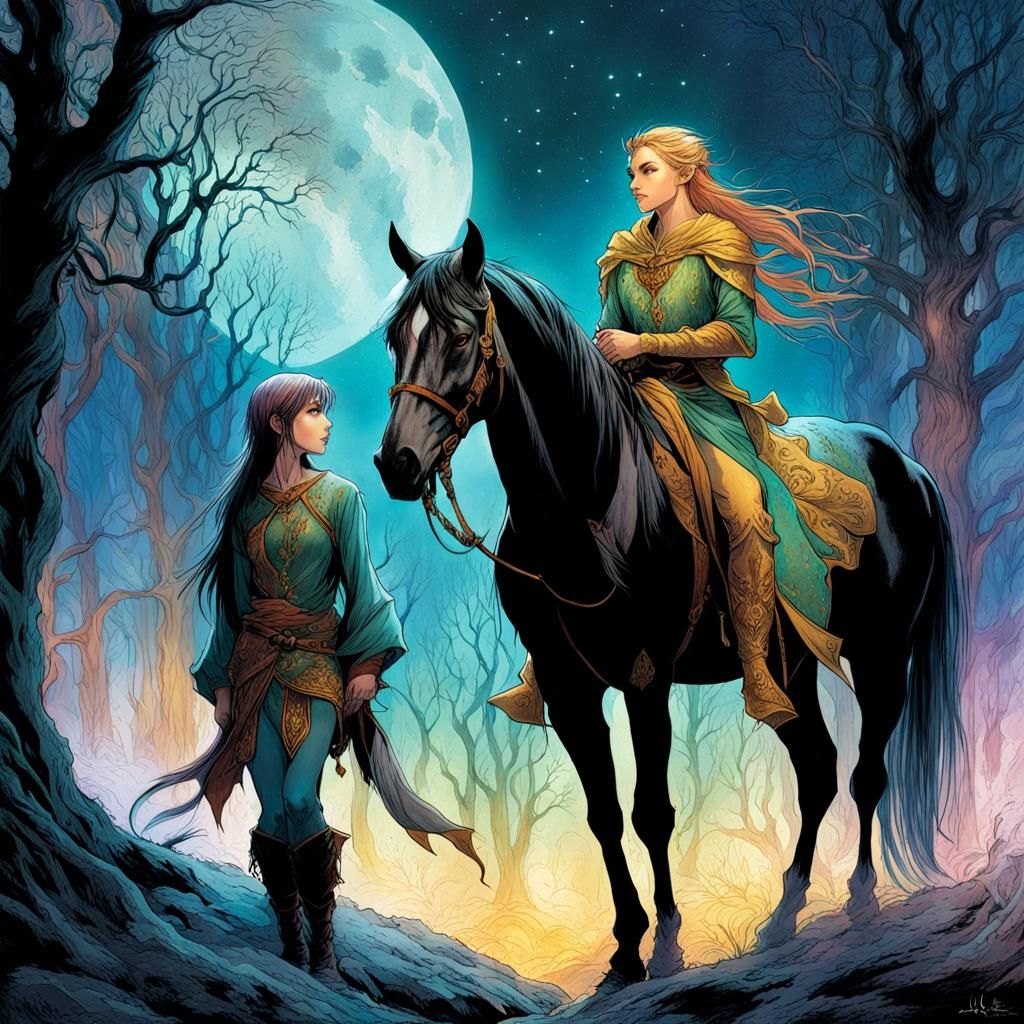 Elf with horse 