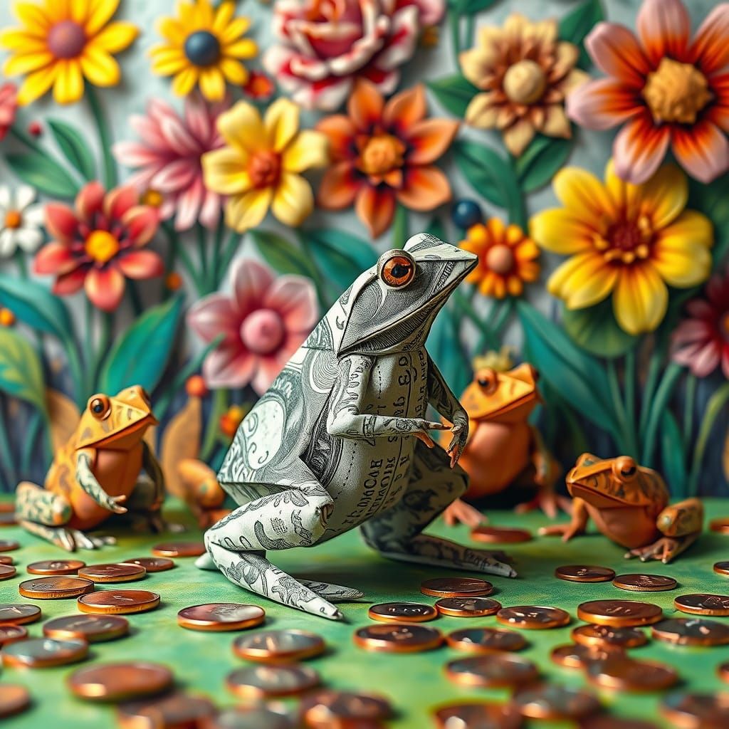 Dollar Bills Froggy And Friends  by @Solissa