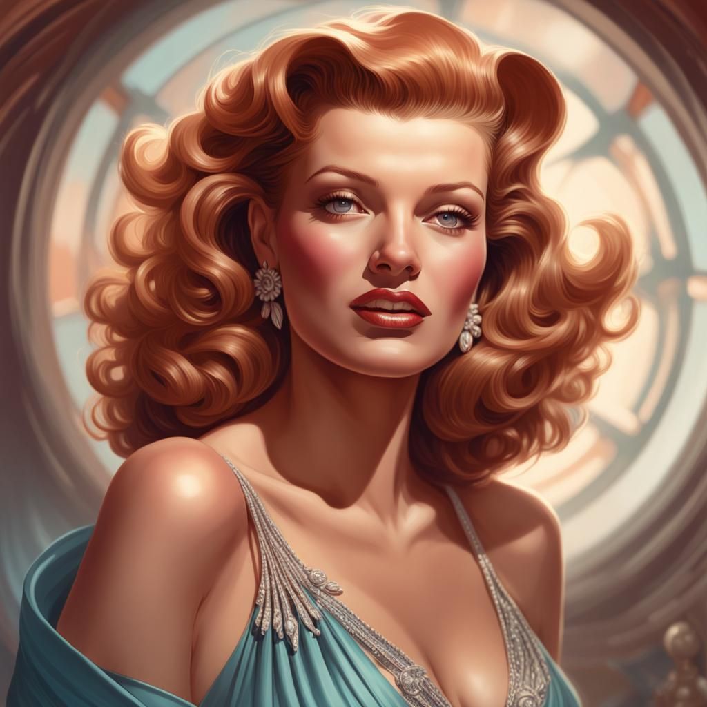 Rita Hayworth beautiful Dress - AI Generated Artwork - NightCafe Creator