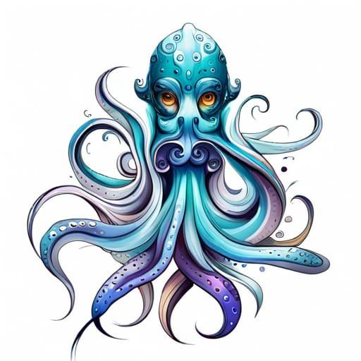 Colorful Octopus illustration - AI Generated Artwork - NightCafe Creator