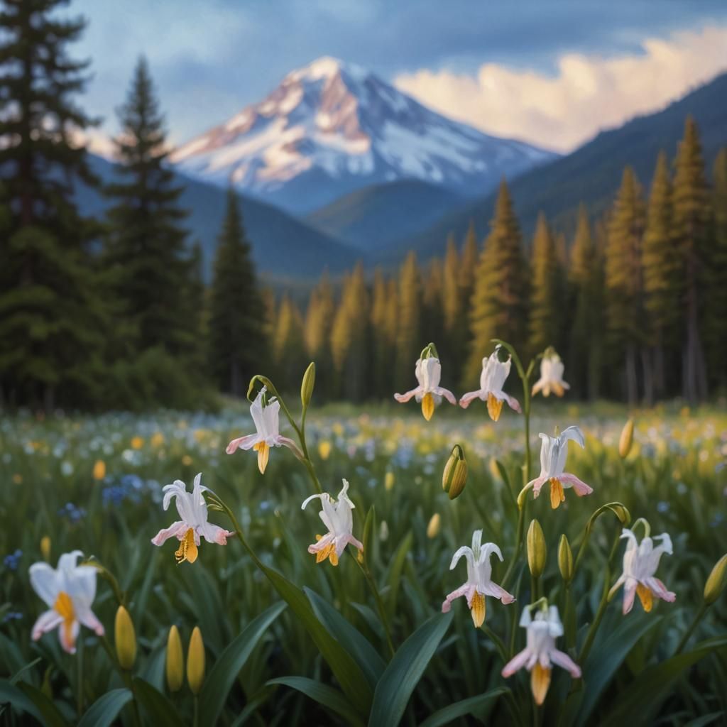 Wild flowers in a mountain field