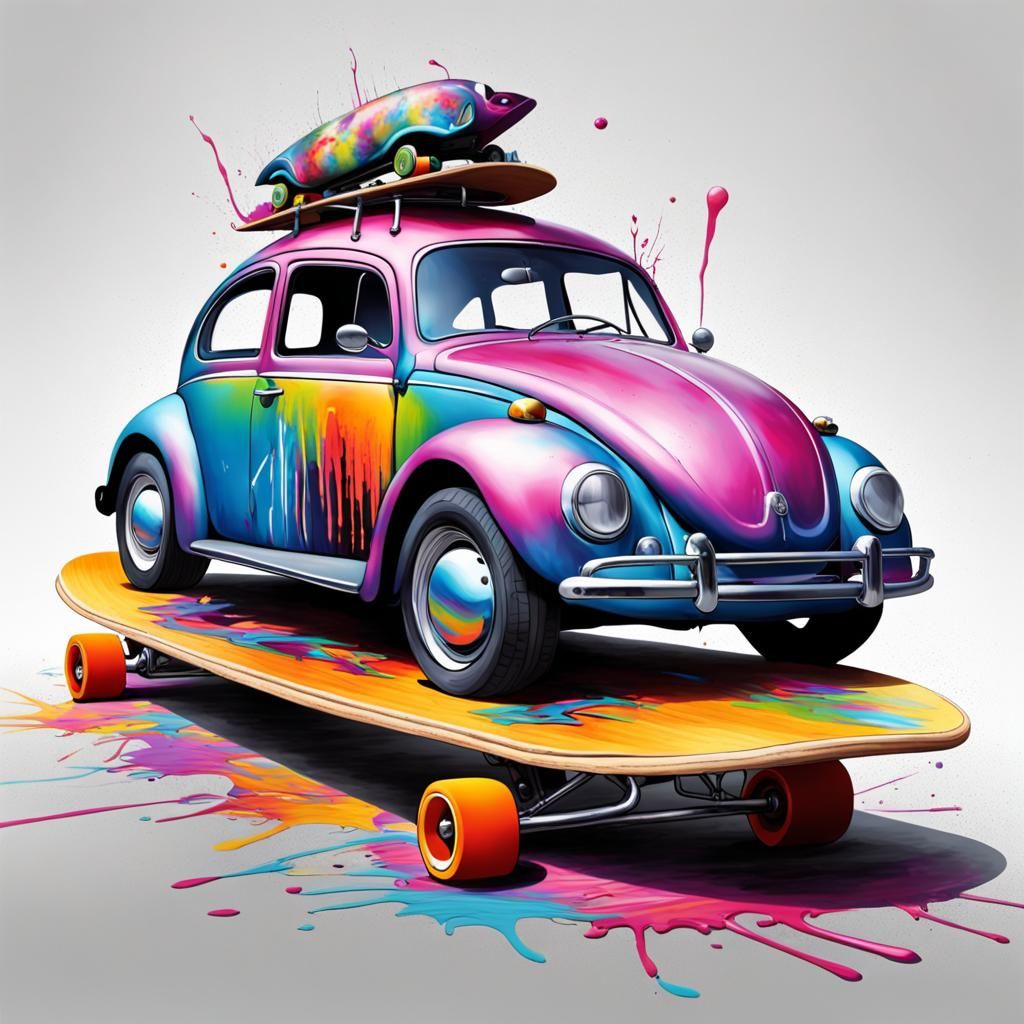 VW-beetle on a skateboard    by @Gerald Pfeifer