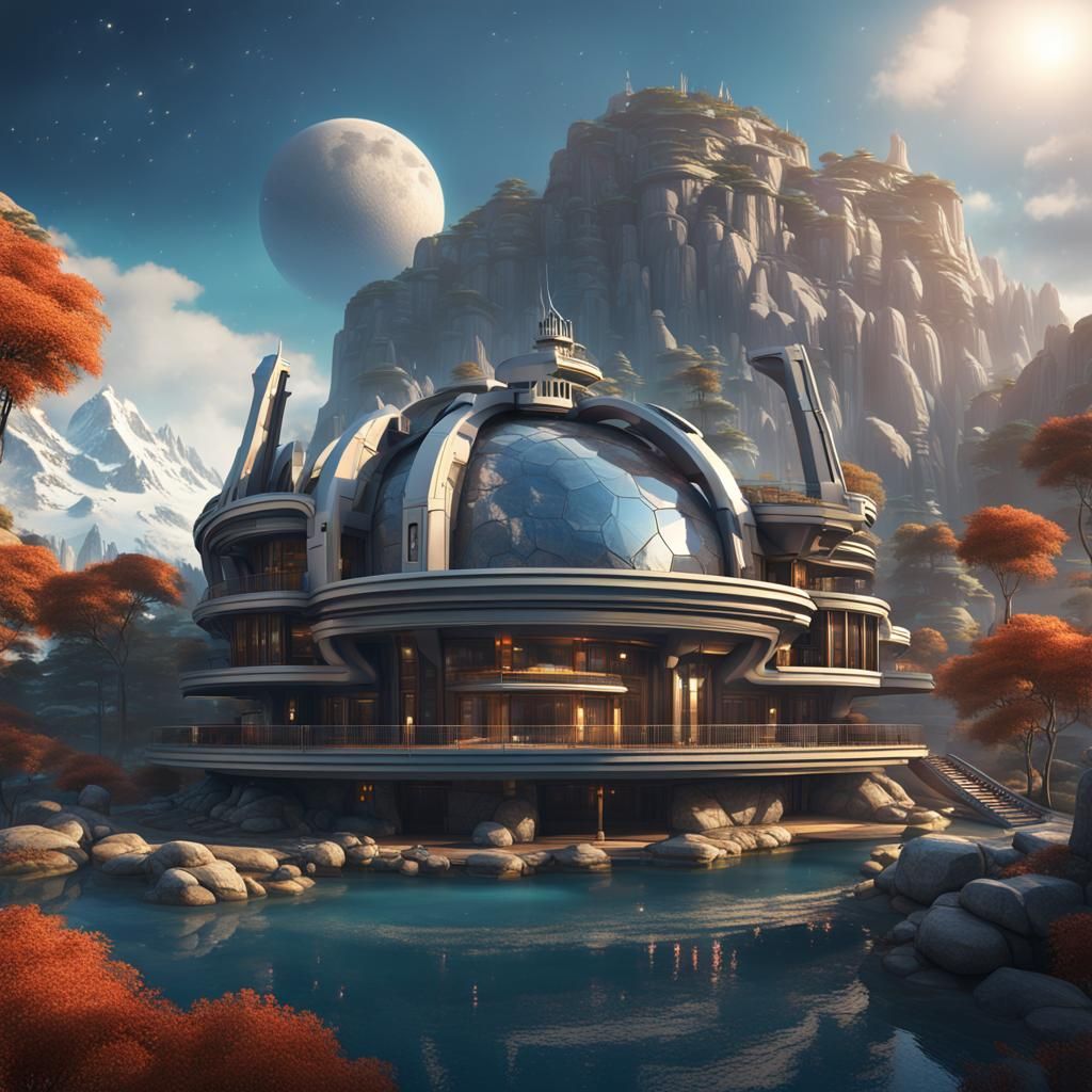 Make a futuristic Mont Noir mountain home mansion Turkey sty...