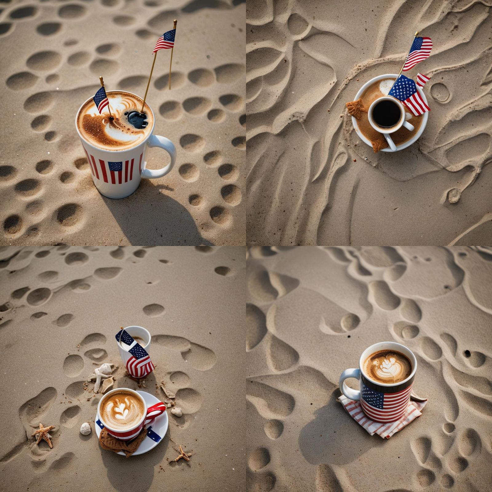 beach american flag coffee