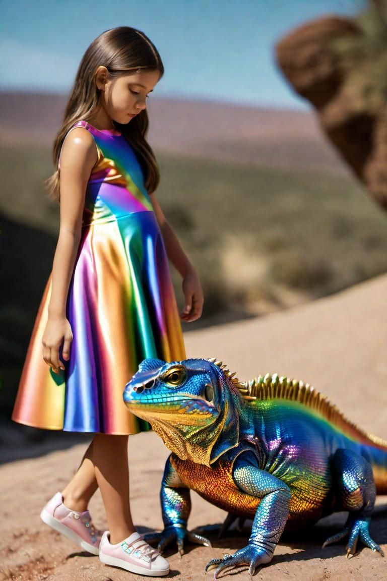 Girls with their lizards