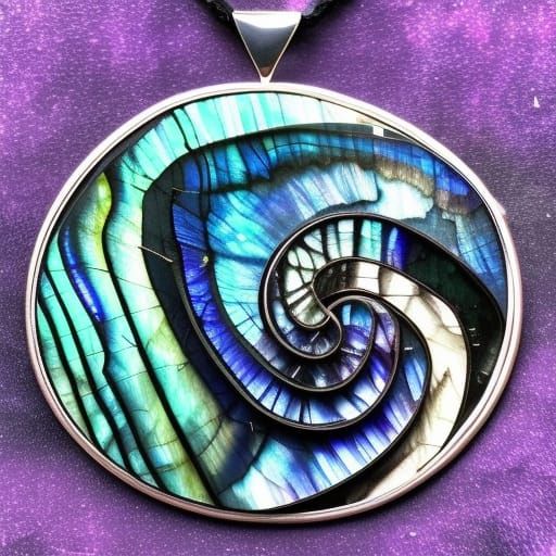 Purple labradorite spirals with blue labradorite accents& black ...