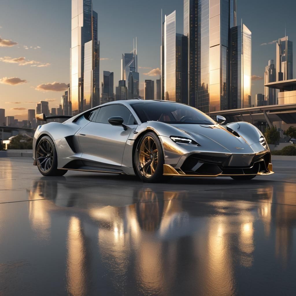 Gold and Silver Sports Cars: Modern Luxury