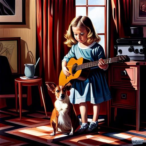 A Guitar And A Dog