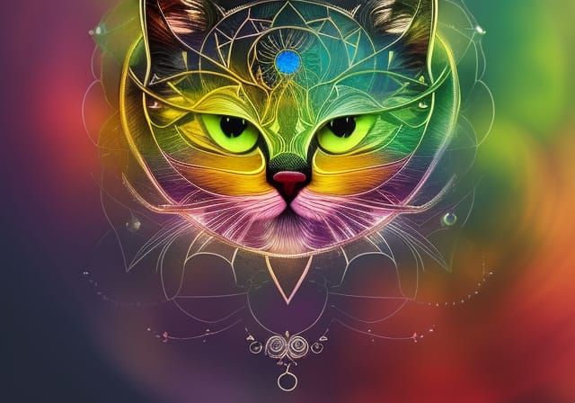 Mystical Cat Dreamcatcher