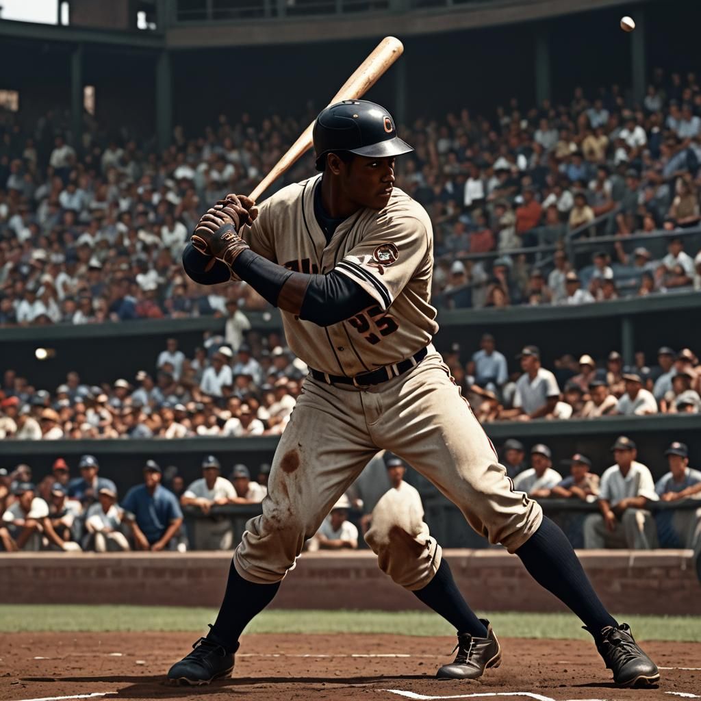 a black African American baseball player in the 1947