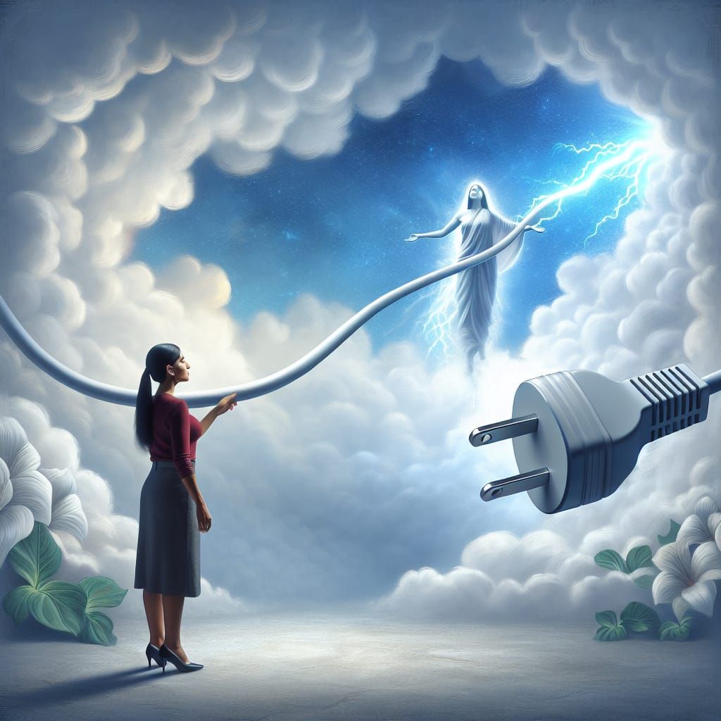 A giant extension cord from heaven getting plugged into a wo...