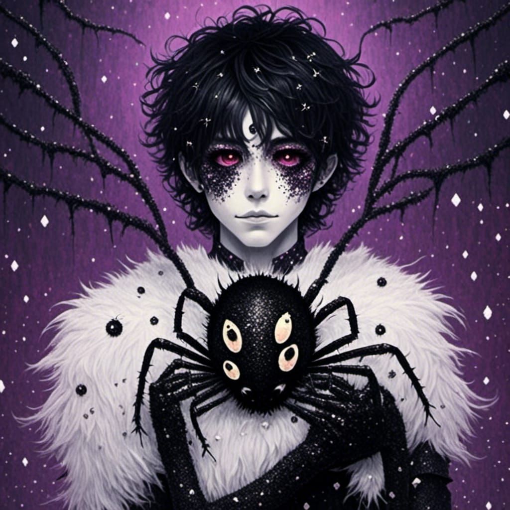 <lora:GlitterGore:1.0> The Spider prince 